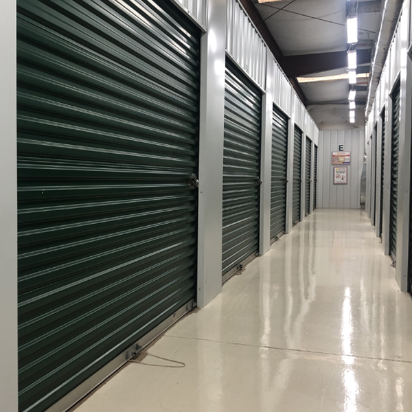 Climate Control Storage Units with Bright Hallways